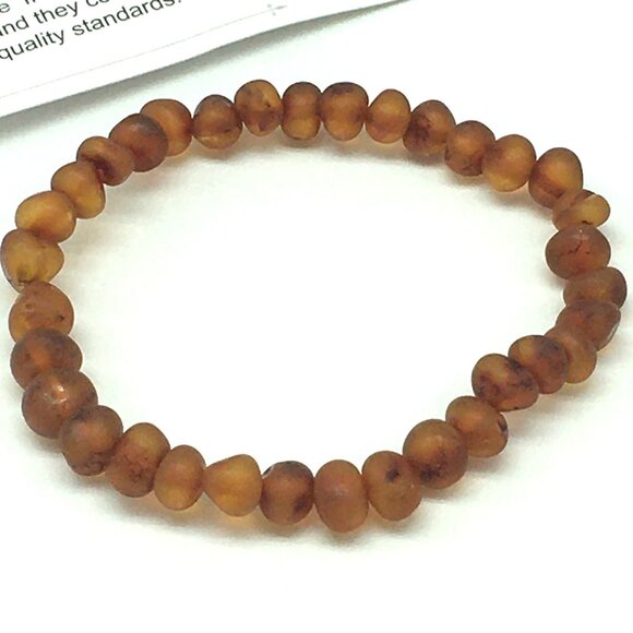 Natural Baltic Amber Bead Bracelet w/ Certificate of Authenticity Lithuania - Picture 2 of 5